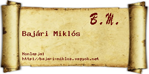 Bajári Miklós névjegykártya